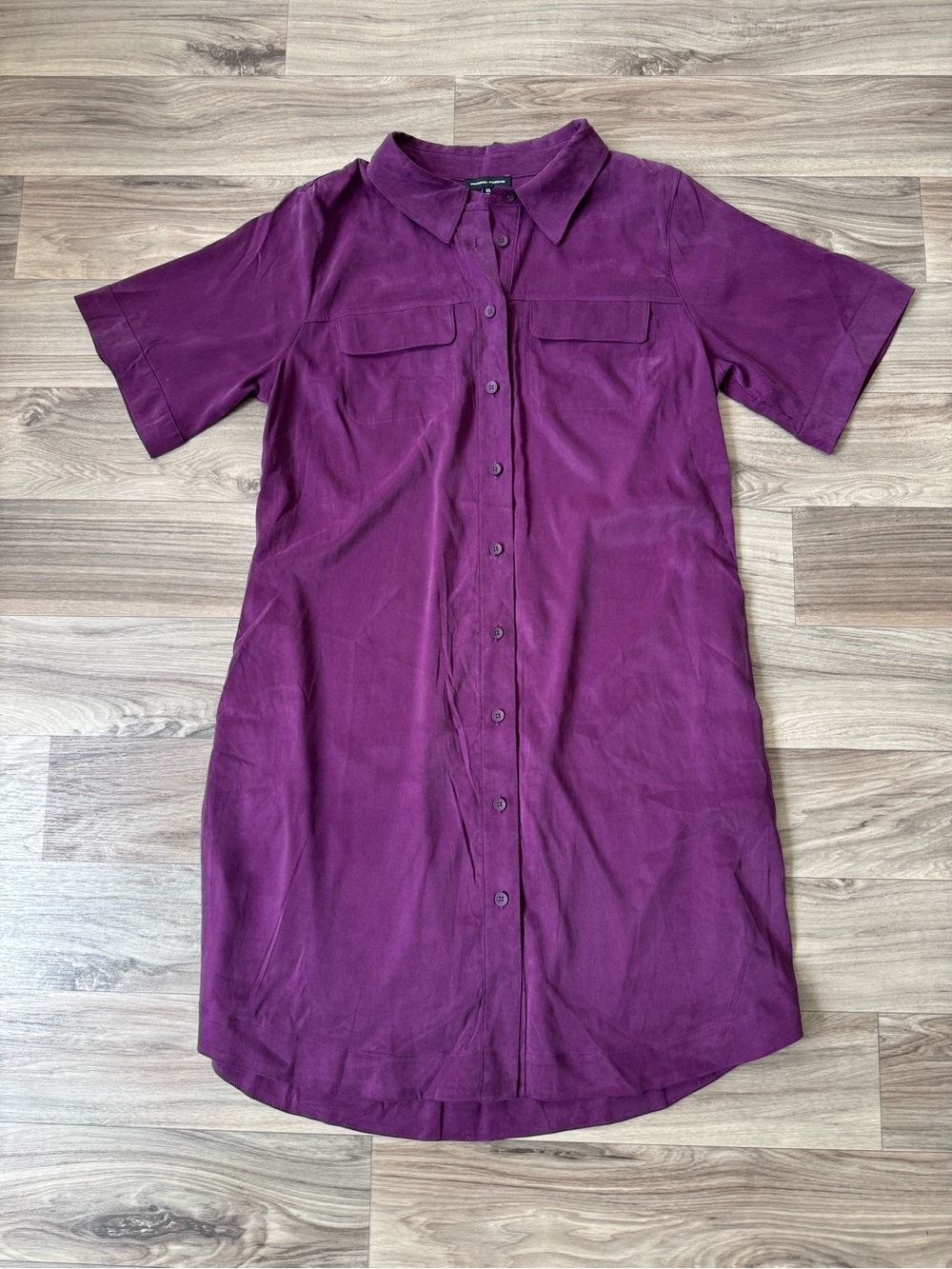 Universal Standard Purple Button Front Midi Shirtdress Size XS